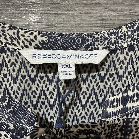 NEW Rebecca Minkoff Lucille Sleeveless Ruffle Dress Size XXL $198 Navy/Cream - Picture 4 of 10